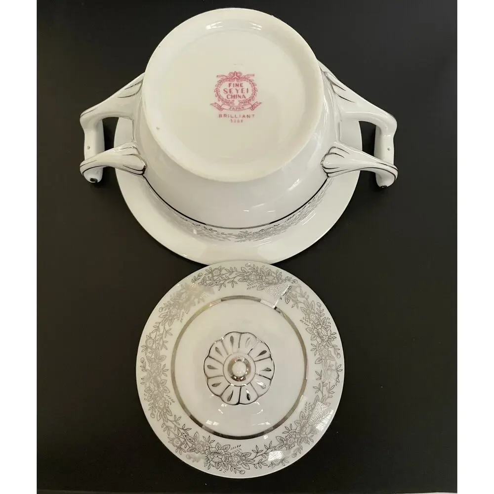 Seyei Fine China Japan Sugar Bowl Brilliant 3208 Porcelain. Excellent Condition!